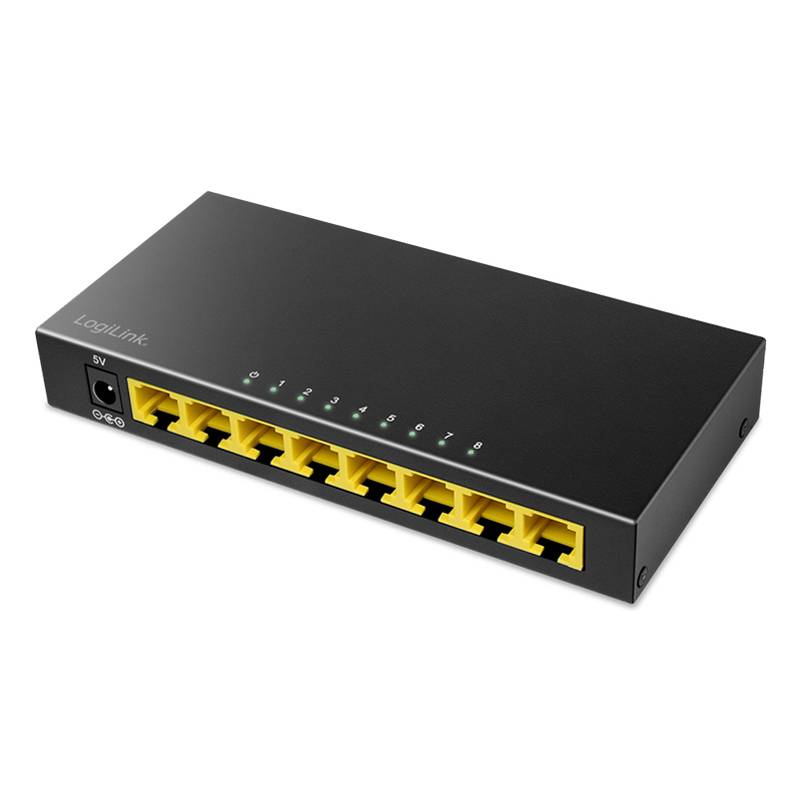 Logilink 8-Port Gigabit Desktop Netzwerk Switch, Metallgeh.