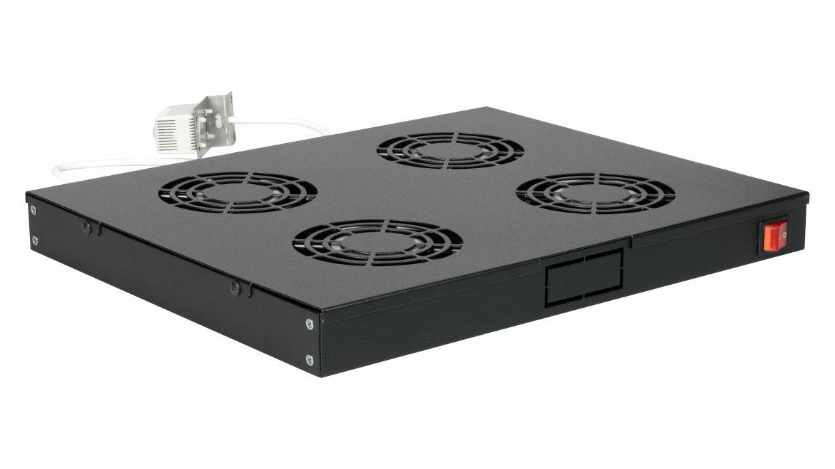 EQUIP - Lüftermodul 19"" für Serverschränke 4xLüfter RAL9005 - Zubehör Stromversorgung - 0,12 m