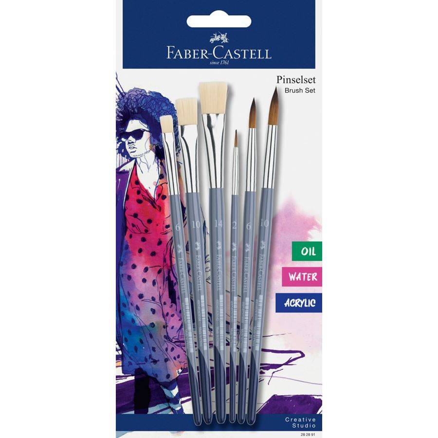 FABER-CASTELL Pinselset - 6-teilig - rund
