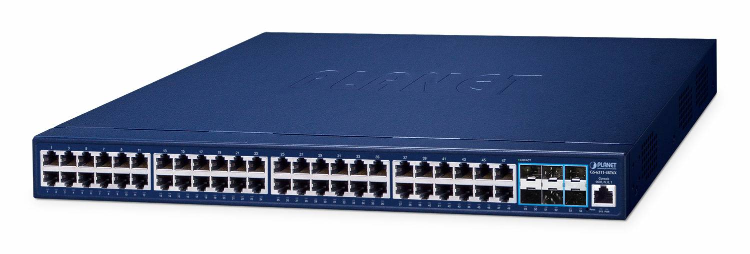Planet Layer 3 48-Port 10/100/1000T+ 6-Port 10G SFP+ Managed Ethernet