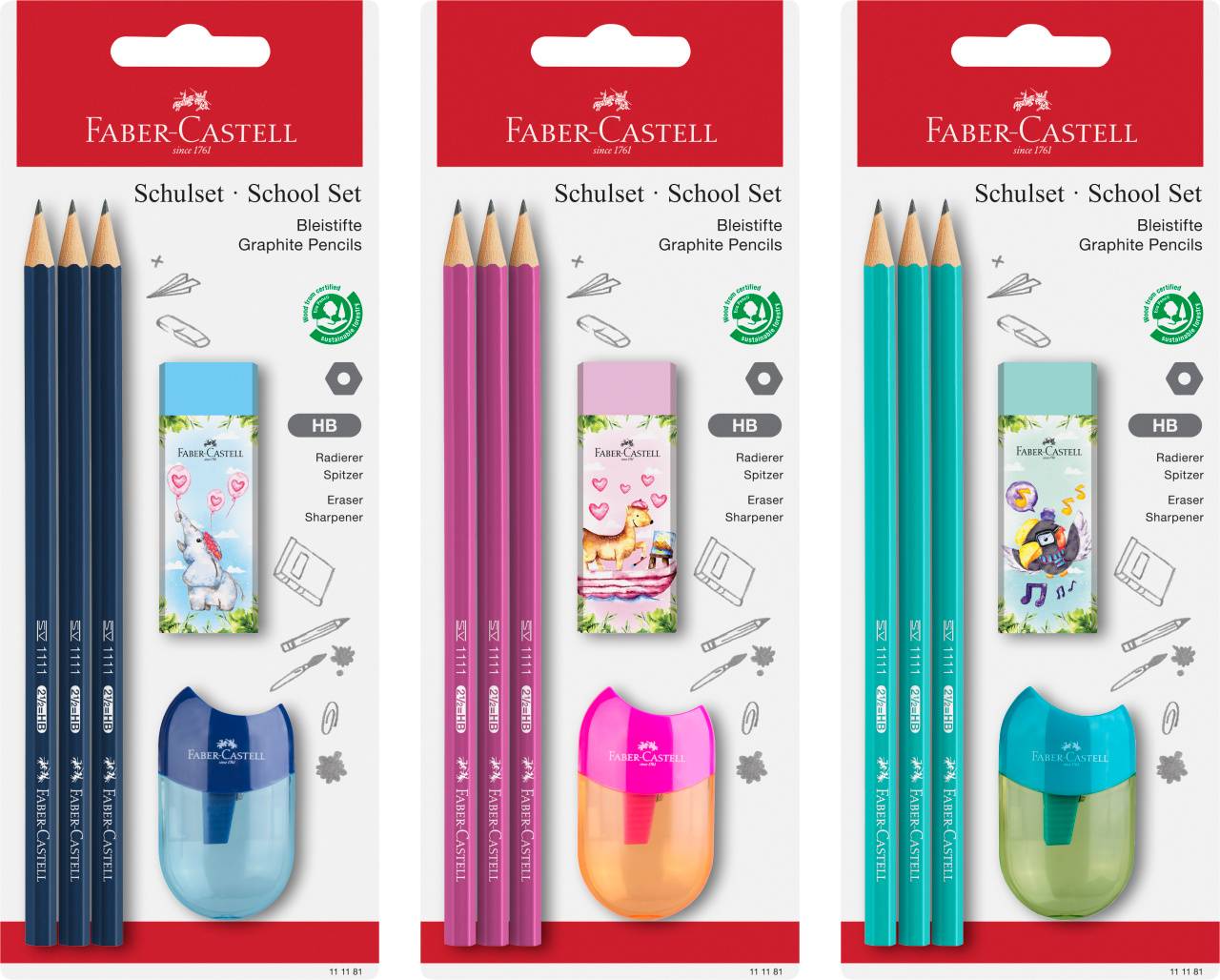 FABER-CASTELL Bleistift 1111 Schulset BK