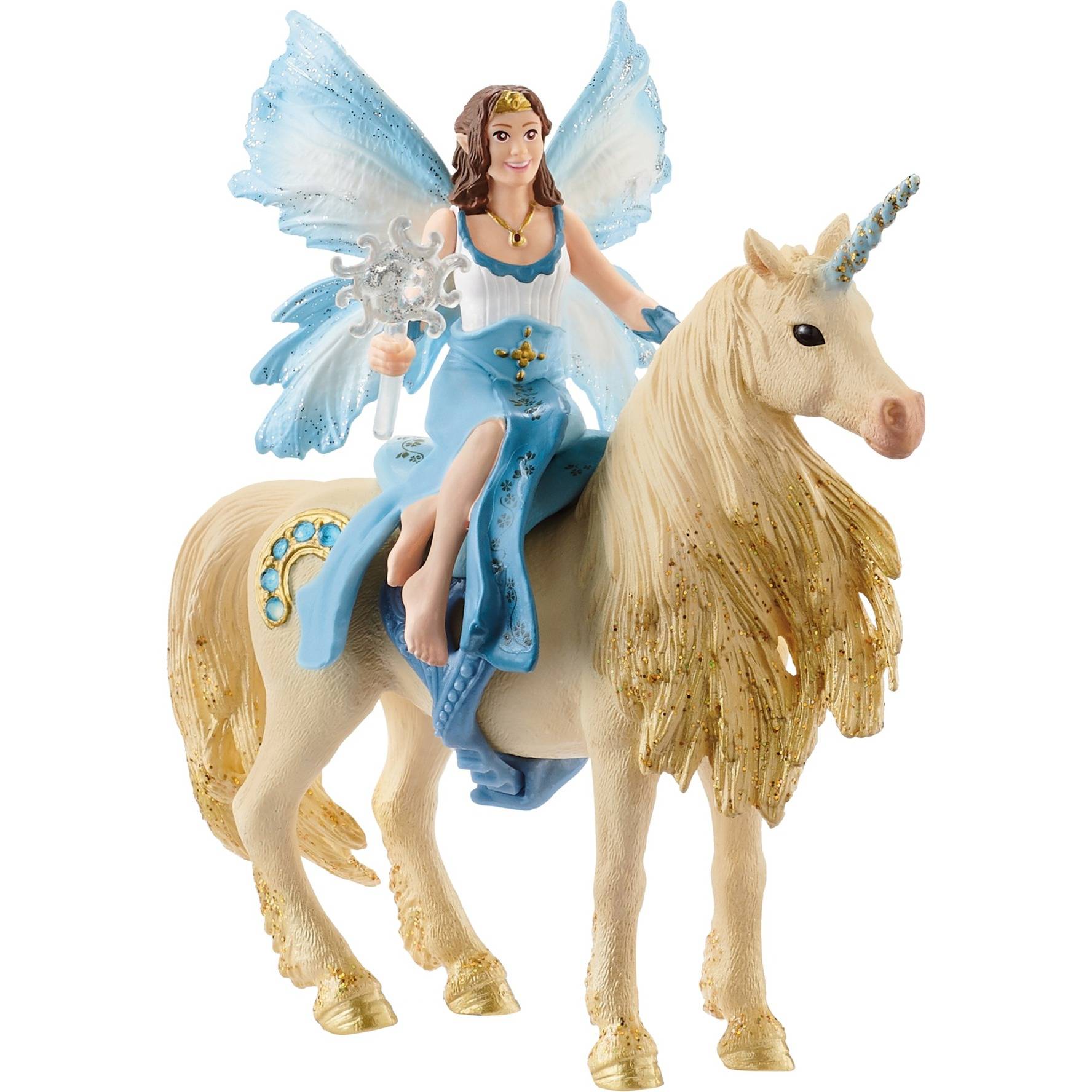 Schleich Bayala Eyelas Outdoor-Fahrt auf goldenem Einhorn