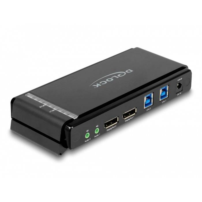 Delock DisplayPort 1.4 KVM Switch 8K 60 Hz mit USB 5 Gbps und Audio (11476)