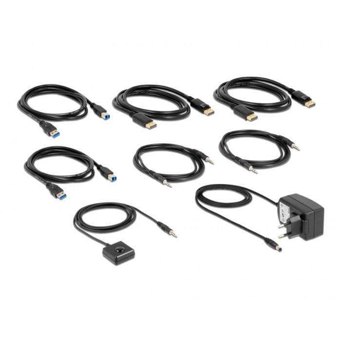 Delock DisplayPort 1.4 KVM Switch 8K 60 Hz mit USB 5 Gbps und Audio (11476)