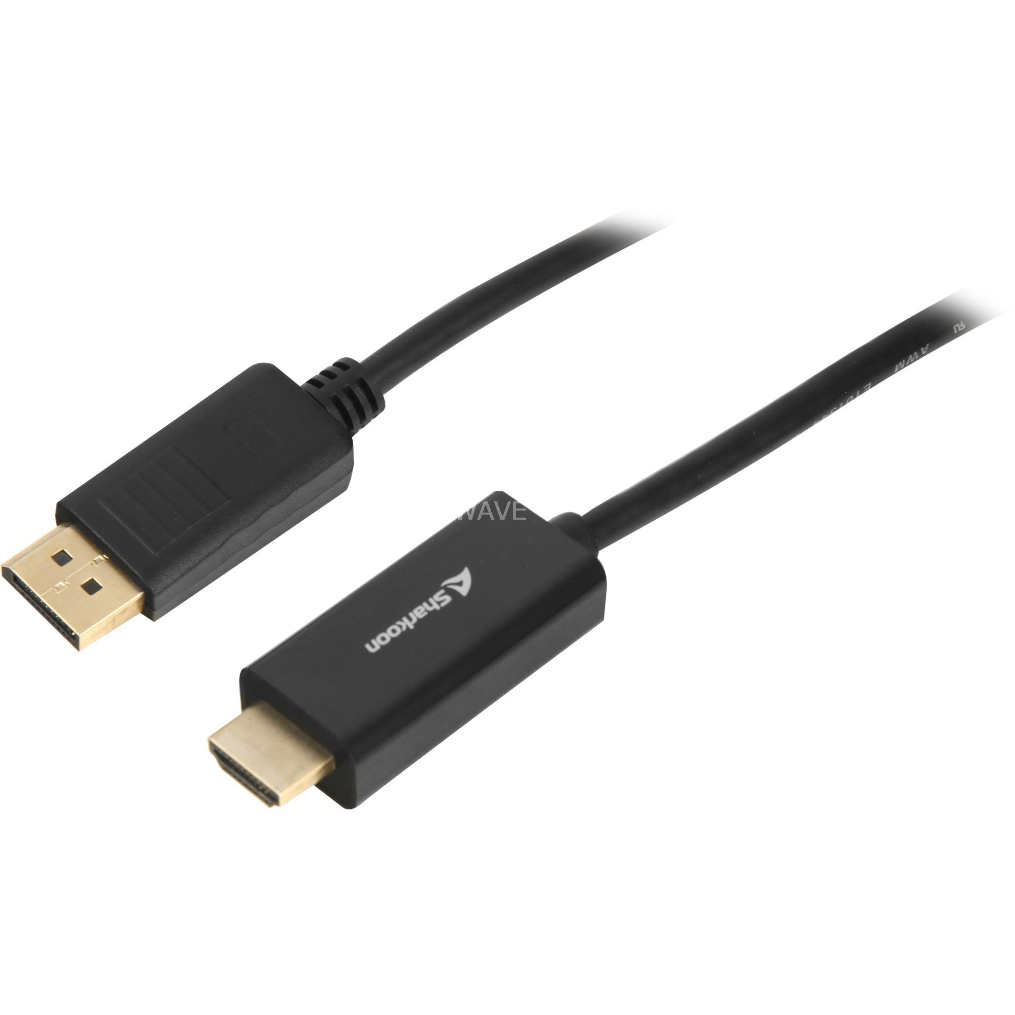 Sharkoon Adapterkabel Displayport 1.2> HDMI 4K schwarz - Digital/Display/Video