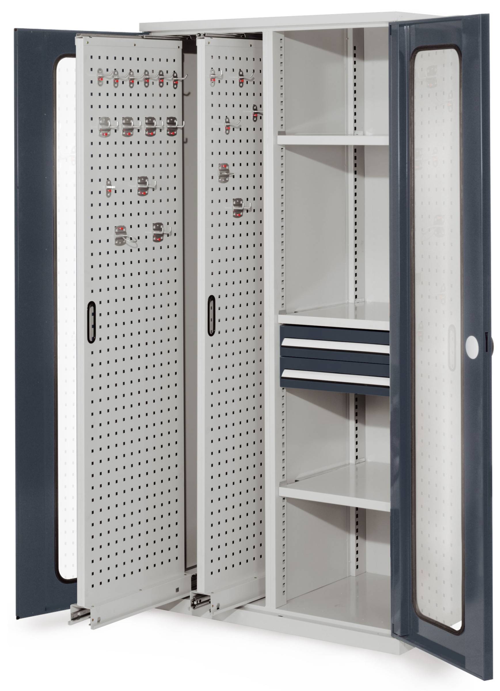 ®RasterPlan Vertikalschrank Modell 81 1950 x 1000 x 600 mm RAL 7035/7016. Sichtf