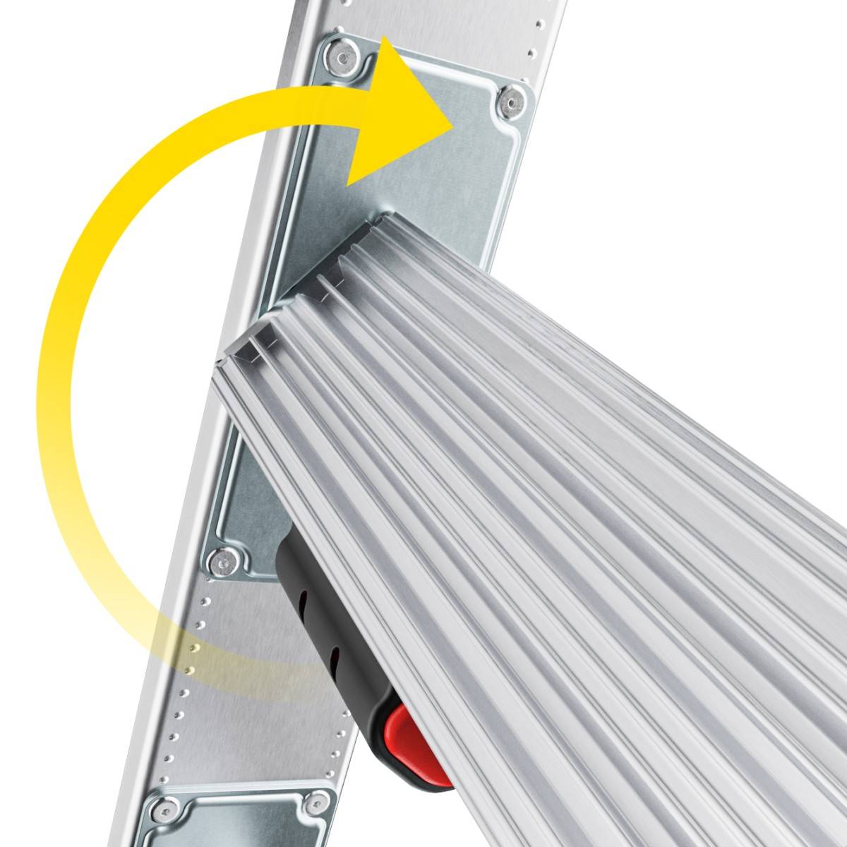 Hailo Sprossenschiebeleiter S110 Pro mit innovativen 3 Dreh-Stufen mit großer Standfläche 2x12 Spr