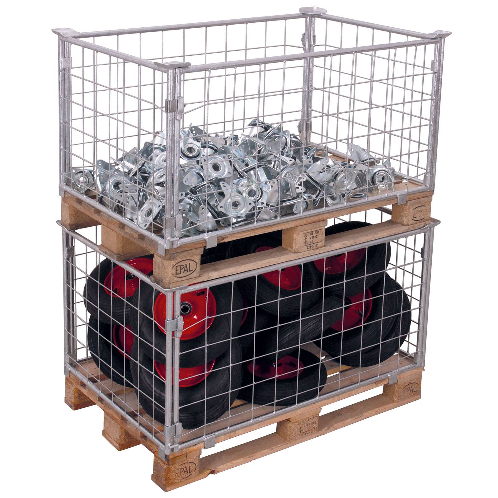 VARIOfit Palettenaufsatz Typ 62 aus verzinktem Stahl 1500kg Auflast 1200x800mm Maße, 400mm Nutzhöh