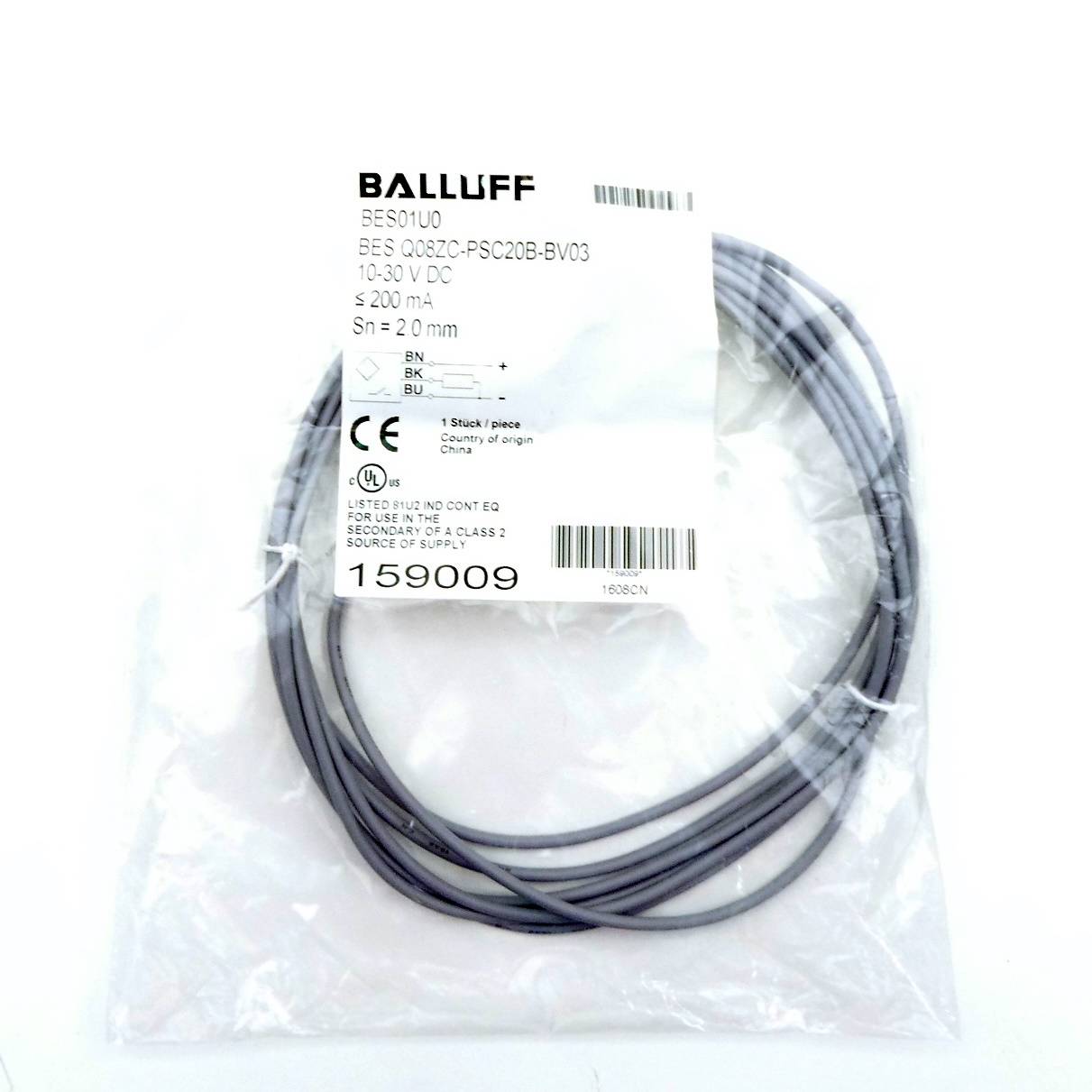 BALLUFF Induktiver Sensor BES01U0 (BES Q08ZC-PSC20B-BV03)