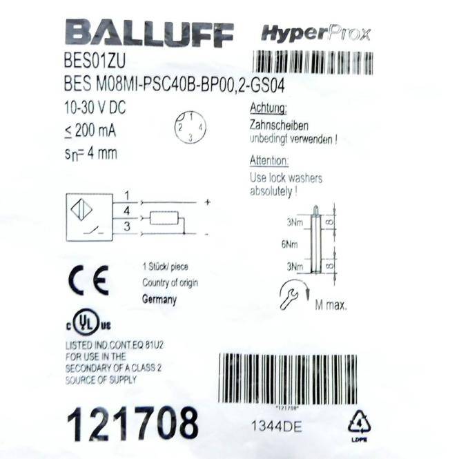 BALLUFF - BES M08MI-PSC40B-BP00,2-GS04 - BALLUFF BES M08MI-PSC40B-BP00,2-GS04