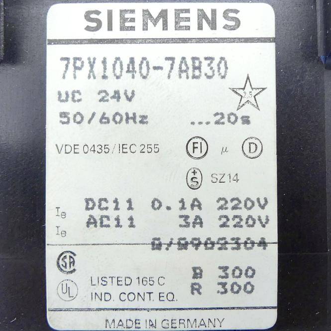 Siemens Zeitrelais 7PX10 40-7AB30 (7PX10 40-7AB30)