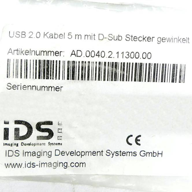IDS USB 2.0, Standardkabel, gewinkelt, verschraubbar AD.0040.2.11300.00 (AD.0040.2.11300.00)