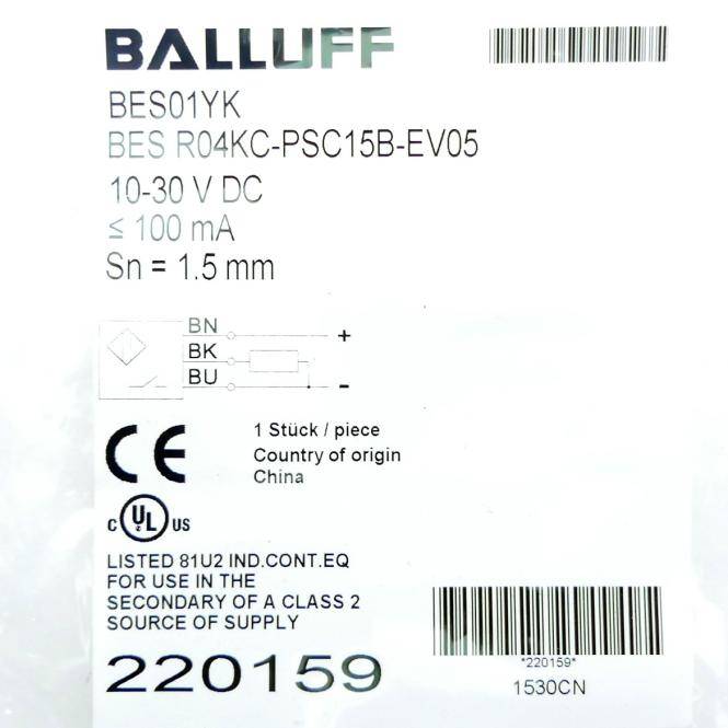 BALLUFF Induktiver Sensor BES01YK (BES R04KC-PSC15B-EV05)