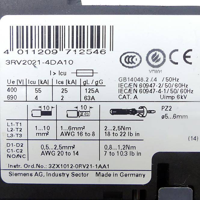 Siemens Leistungschalter (3RV2021-4DA10)