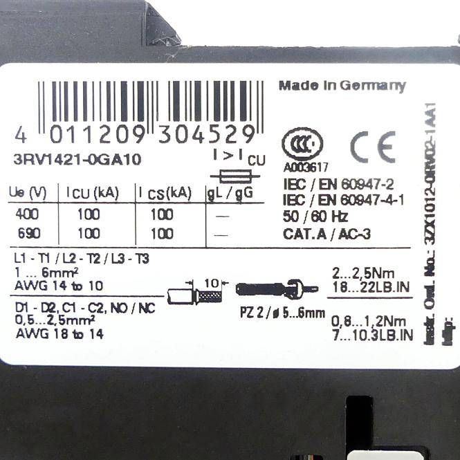 Siemens Sirius Leistungsschalter 3RV1421-0GA10 (3RV1421-0GA10)