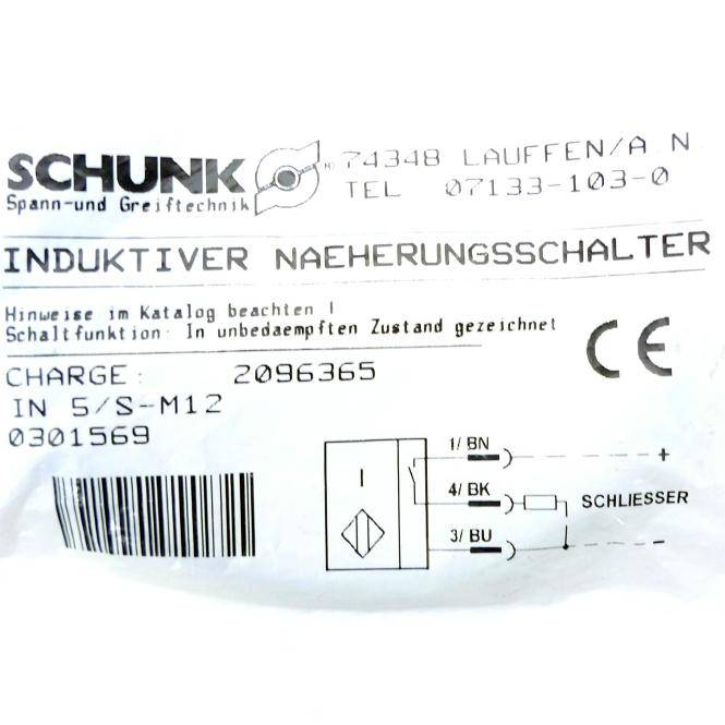 SCHUNK Induktiver Näherungsschalter IN 5-S-M12 (0301569)