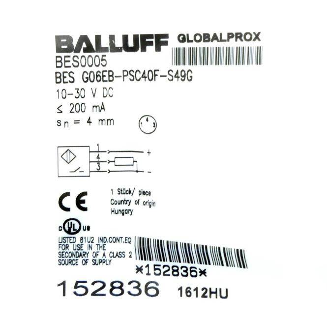 BALLUFF - BES G06EB-PSC40F-S49G - BALLUFF BES G06EB-PSC40F-S49G
