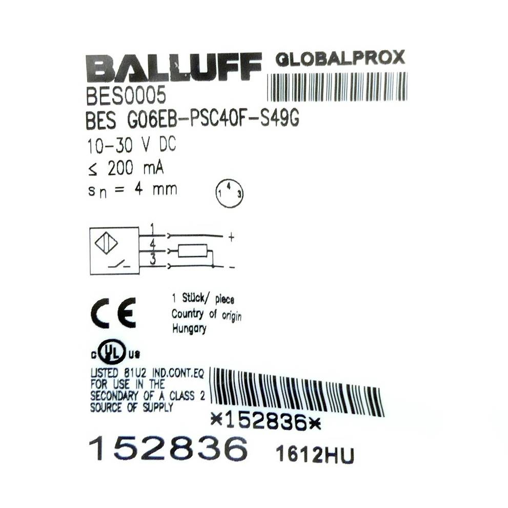BALLUFF - BES G06EB-PSC40F-S49G - BALLUFF BES G06EB-PSC40F-S49G