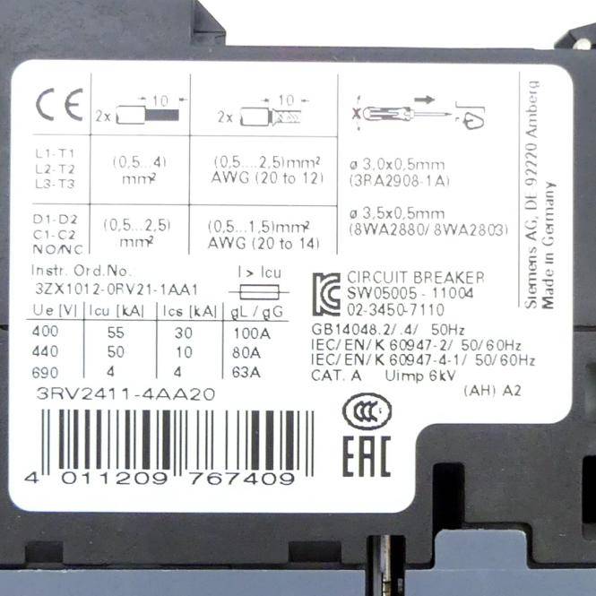 Siemens Leistungsschalter (3RV2411-4AA20)
