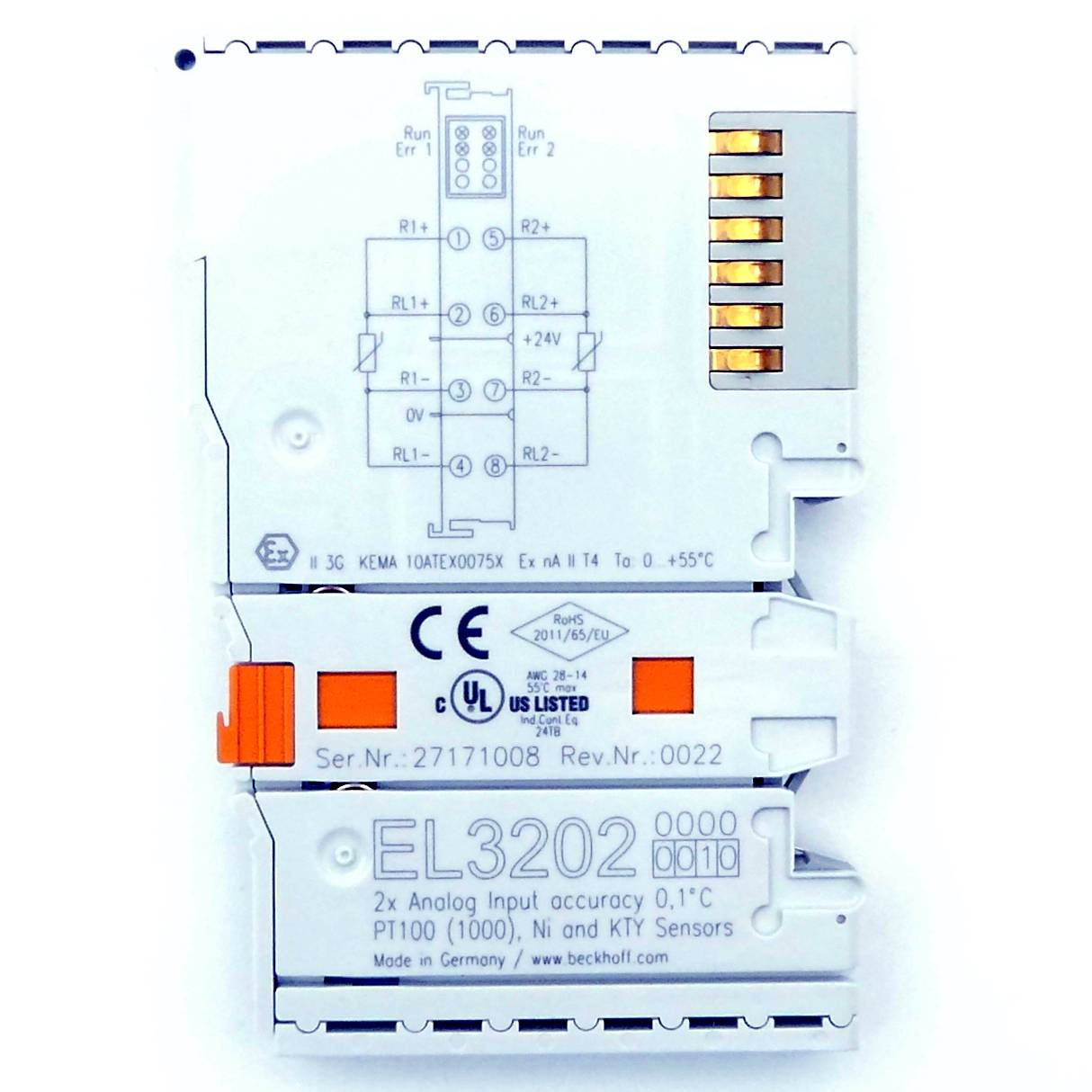 Beckhoff Automation EtherCAT-Klemme 2-Kanal-Analog-Eingang EL3202 ( EL 3202 )