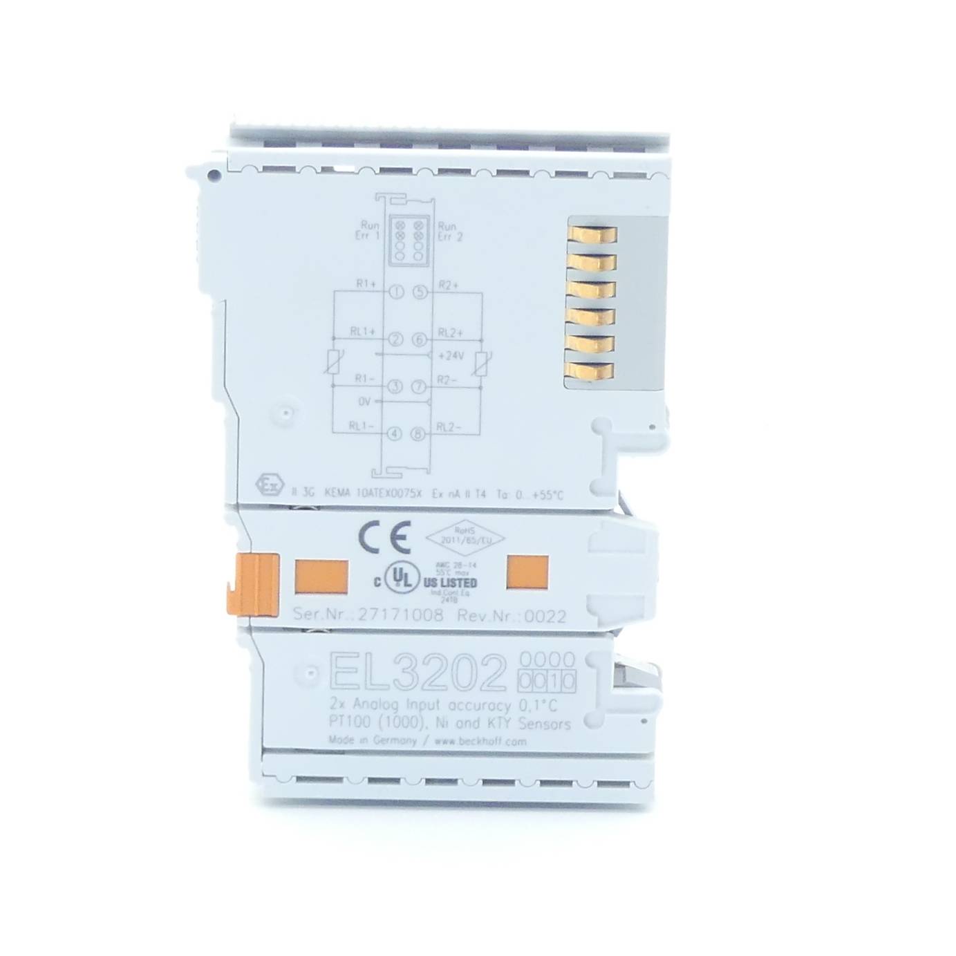 Beckhoff Automation EtherCAT-Klemme 2-Kanal-Analog-Eingang EL3202 ( EL 3202 )