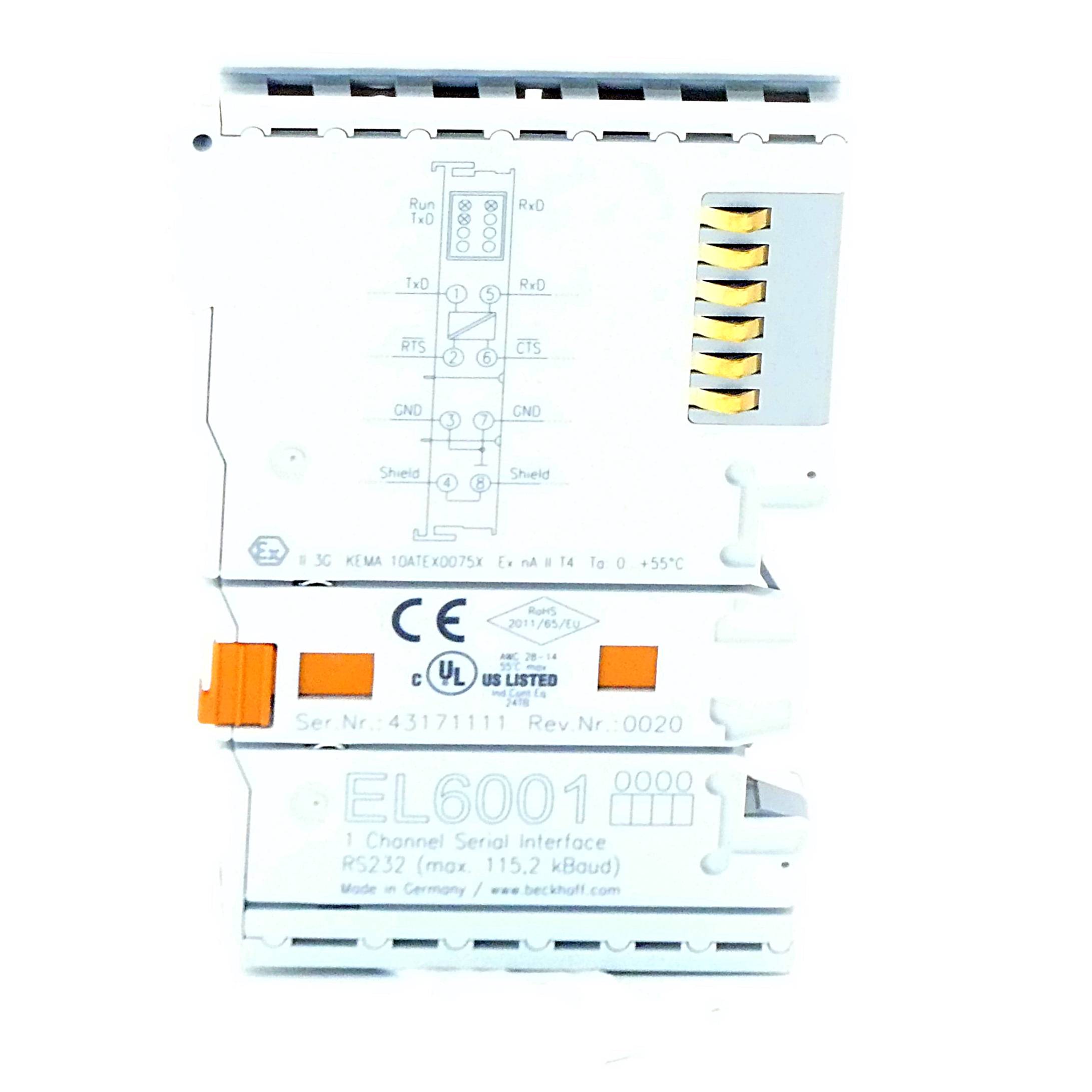 BECKHOFF EL6001 (EtherCAT: Serielle Schnittstelle RS232)