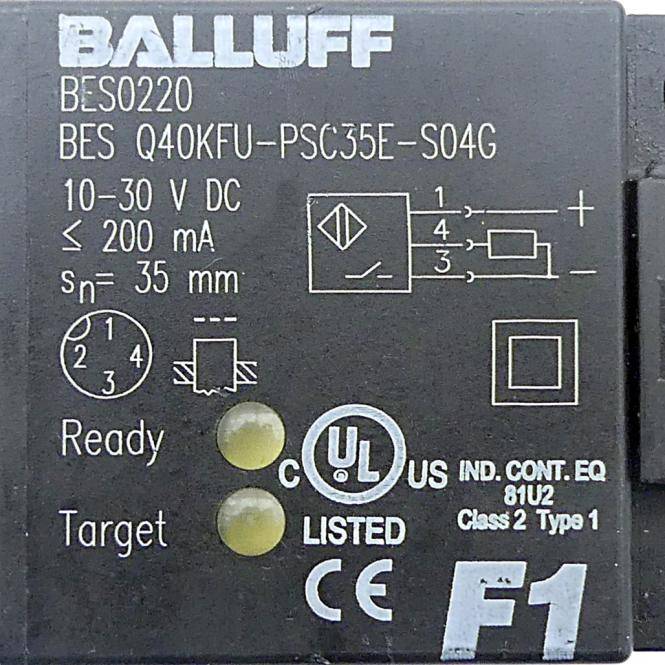 BALLUFF Induktiver Sensor BES0220 (BES Q40KFU-PSC35E-S04G)