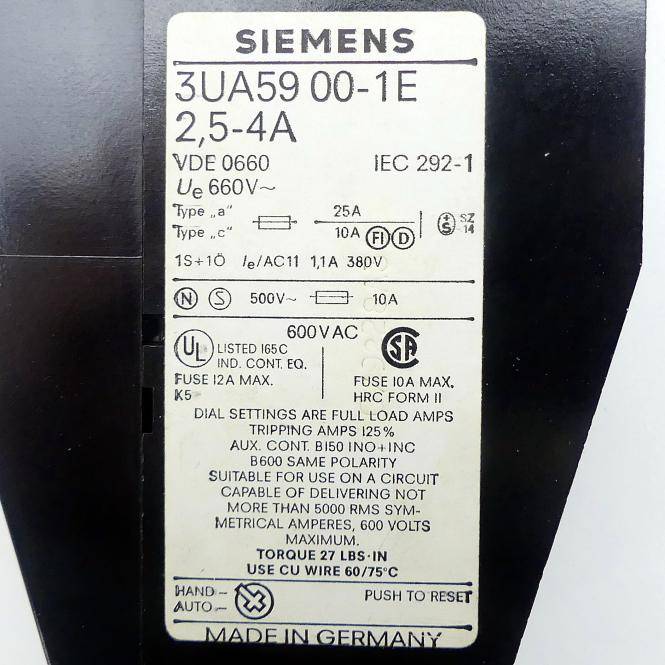 Siemens Überlastrelais (3UA59 00-1E)