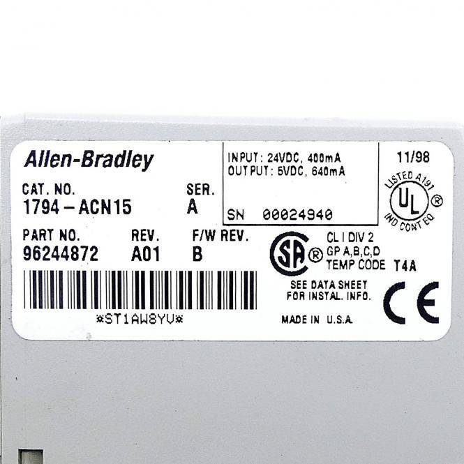 Allen-Bradley Allen-Bradley 1794-ACN15 Allen-Bradley Single Media Adapter For Controlnet