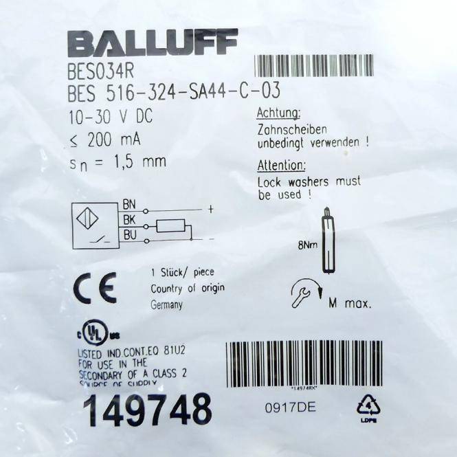 BALLUFF BALLUFF Induktiver Sensor BES034R BALLUFF Induktiver Sensor BES034R
