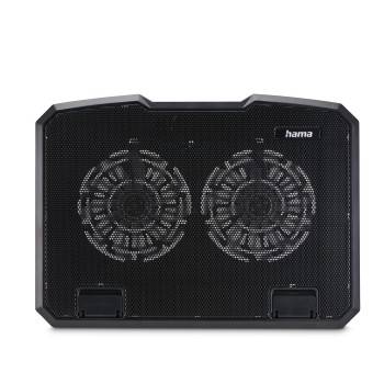 hama 00126806 Laptop-Kühler "Black Metal", neigbar, leise, 2 Lüfter, 40 cm (15,6"), Schw.