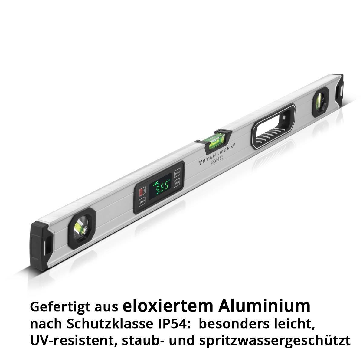STAHLWERK Digitale Wasserwaage DW-800 ST aus Aluminium mit 800 mm Länge