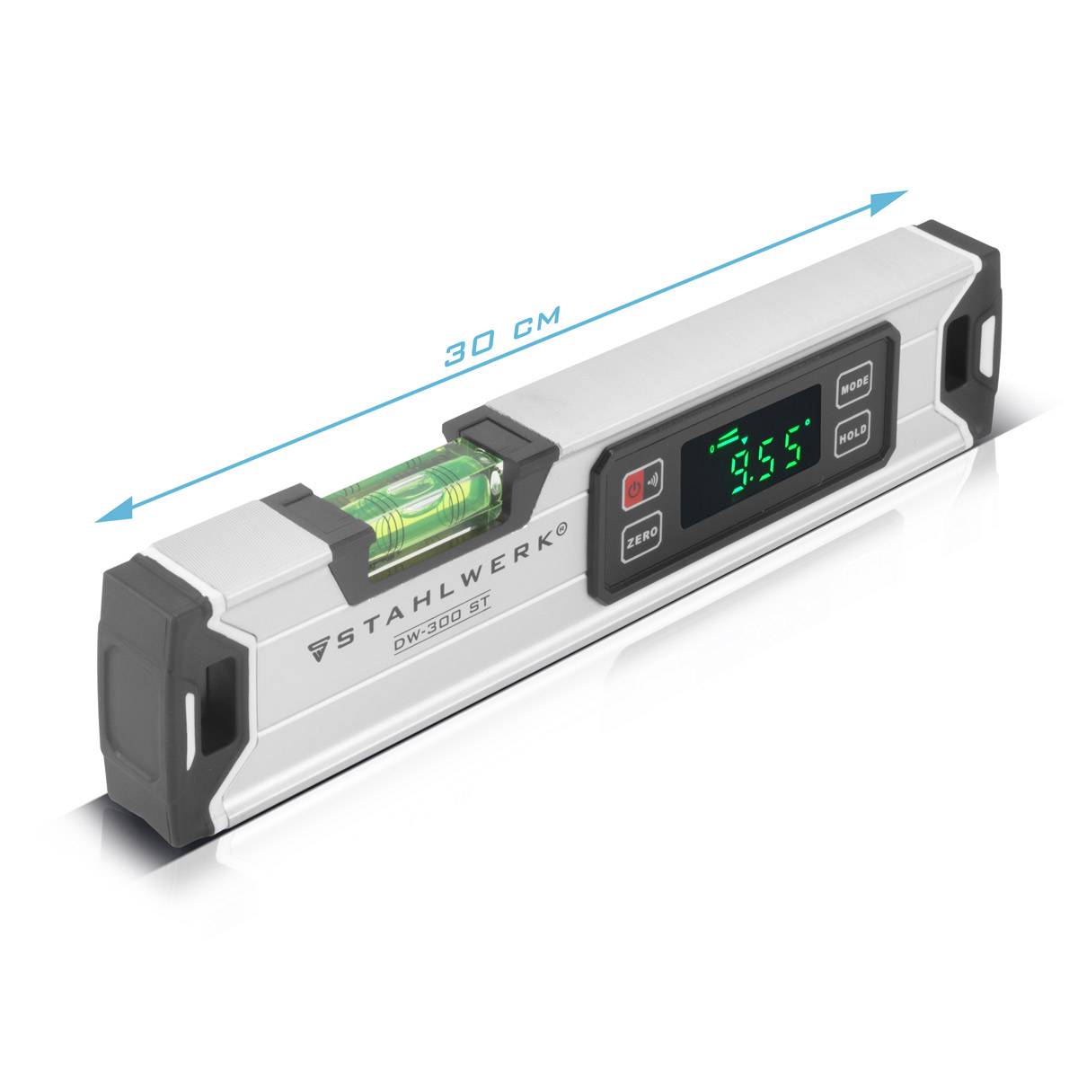 STAHLWERK Digitale Wasserwaage DW-300 ST aus Aluminium mit 300 mm Länge
