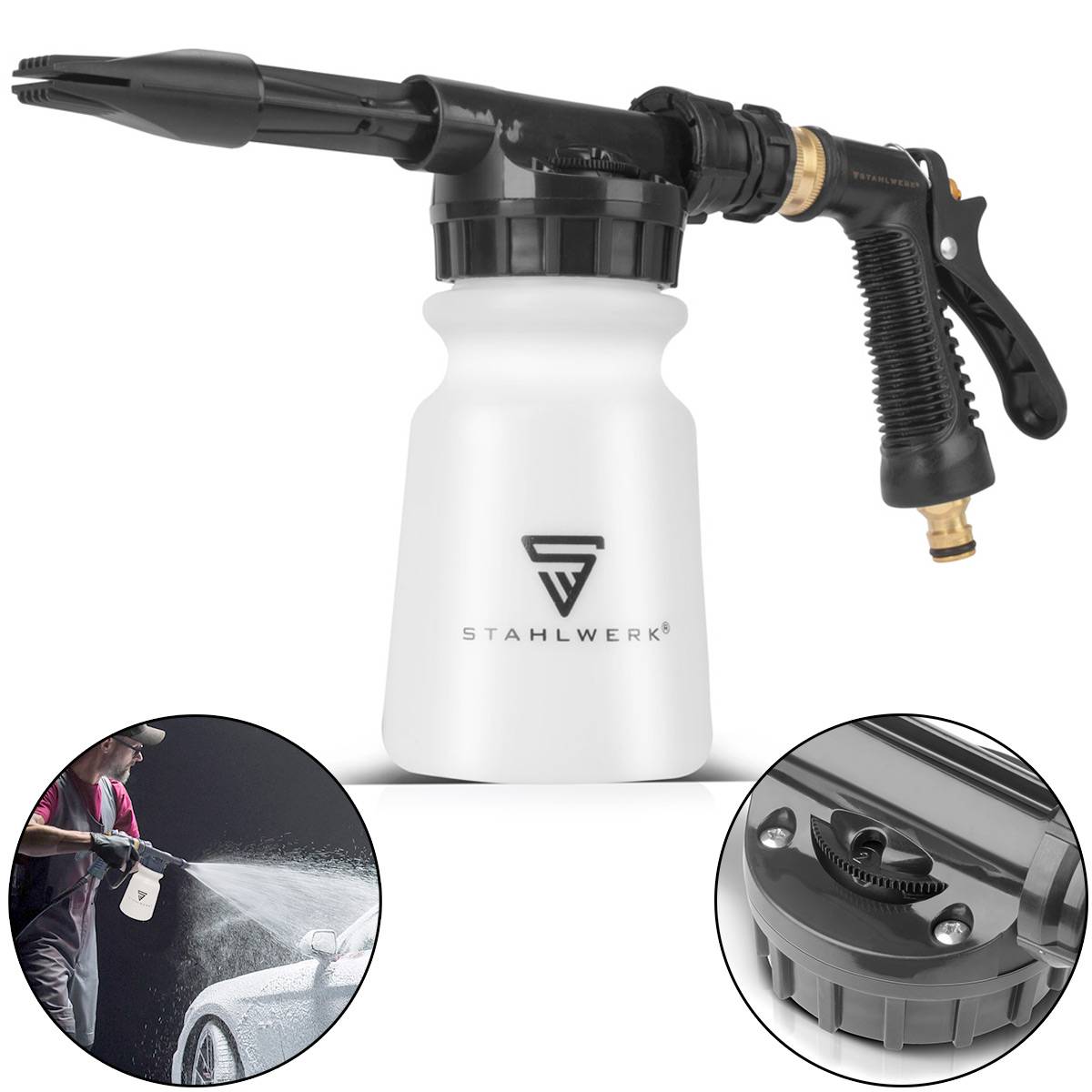 STAHLWERK Autowasch-Schaumspritzpistole RP-91 ST mit abnehmbarem Behälter