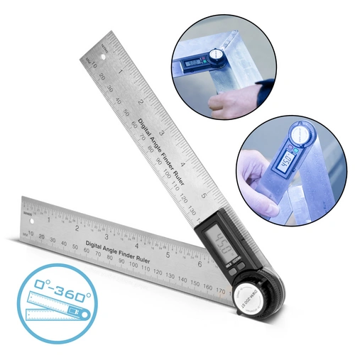 STAHLWERK Digitaler Winkelmesser DWM-200 ST mit 180 mm Messbereich 360° STAHLWERK Digitaler Winkelmesser DWM-200 ST mit 180 mm Messbereich 360°