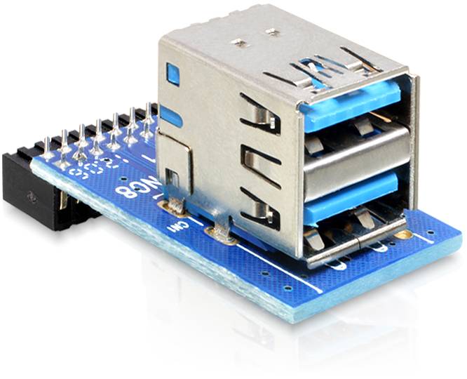 Delock USB 3.0 Pin Header Interner und externer USB-Adapter 19-polige 3.0-Stiftleiste W bis 9-polig Typ A W / 2.0 /