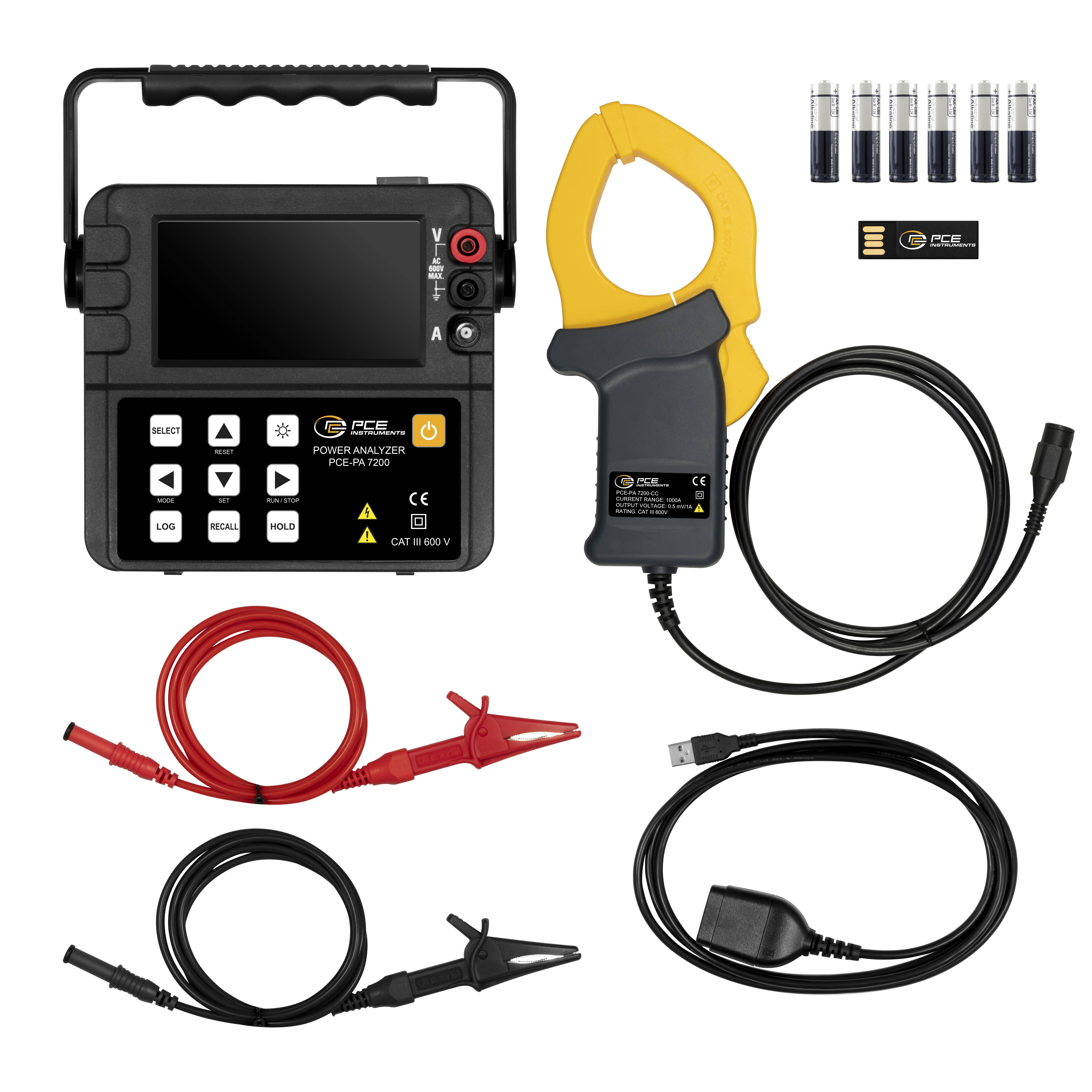 PCE Instruments Leistungsmessgerät PCE-PA 7200 Wechselspannung 0..600V |Wechselstrom 0..1000A |Speicher & Software