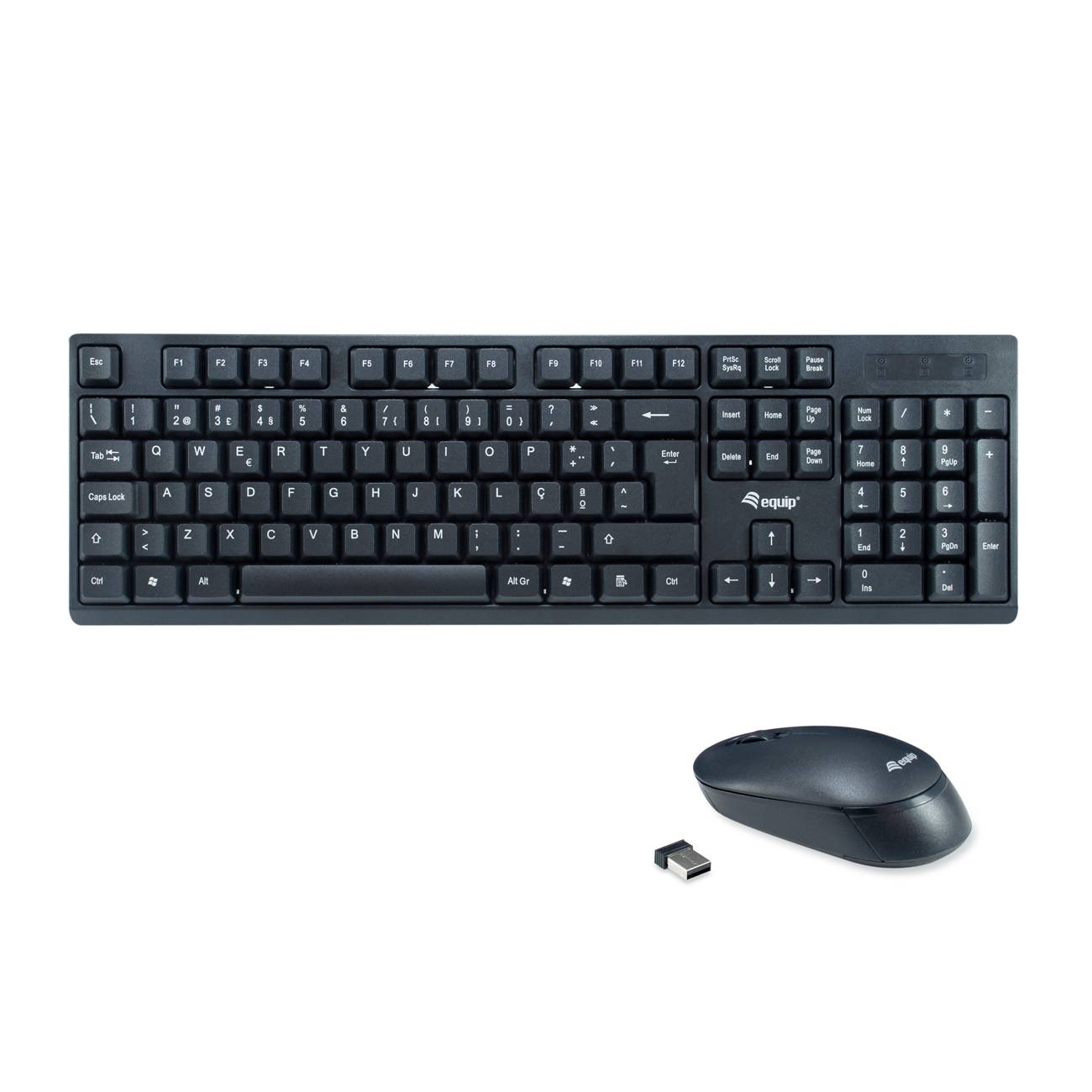 Equip Kabelloses Tastatur und Mausset, PT Layout (QWERTY), Volle Größe (100%), Kabellos, RF Wireless, QWERTY,...