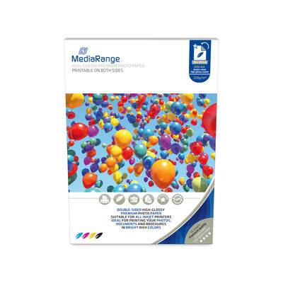 MEDIARANGE MRINK118, Hoch-Glanz, 220 g/m², Tintenstrahl, A4, 21x29.7 cm, Weiß
