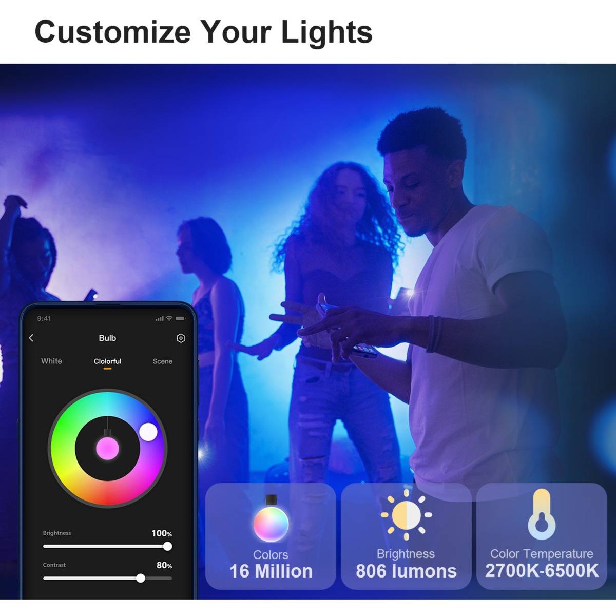 Intelligente LED-Farbglühbirne WiFi IMOU B5
