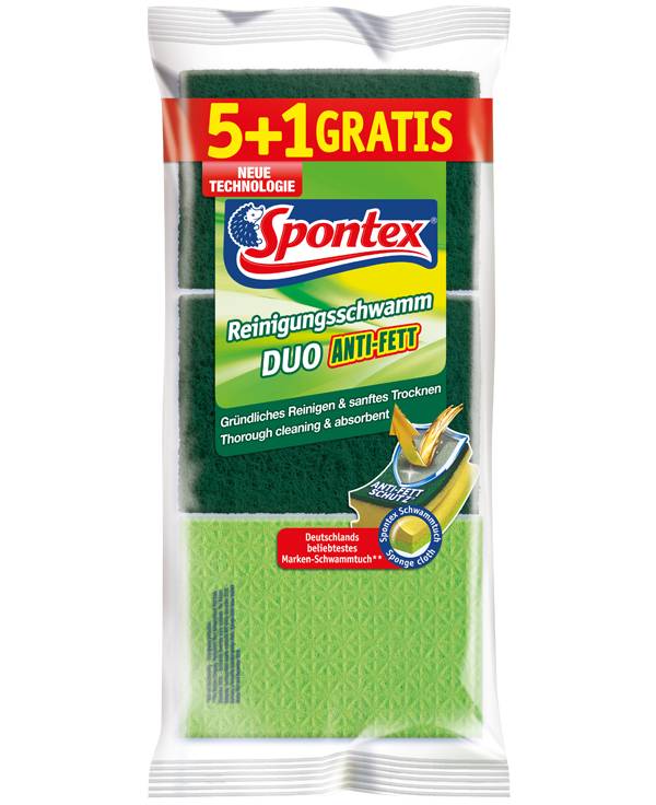 Spontex Reinigungsschwamm Duo Anti-Fett f. sort. 6er Pack