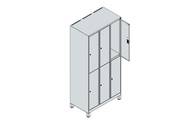 C+P Spind Classic PLUS doppelt 3Abteile 1950x900x500mm l.gr/l.gr