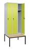 C+P Spind Classic PLUS 3Abteile 2120x900x815mm l.gr/c.gn