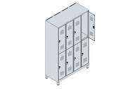 C+P Spind Classic PLUS doppelt 4Abteile 1950x1200x500mm l.gr/l.bl