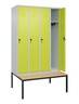 C+P Spind Classic PLUS 4Abteile 2120x1200x815mm l.gr/c.gn