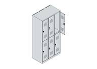C+P Spind Classic PLUS doppelt 3Abteile 1850x900x500mm l.gr/l.gr