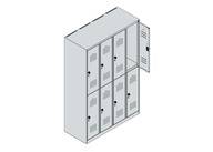 C+P Spind Classic PLUS doppelt 4Abteile 1850x1200x500mm l.gr/c.gn