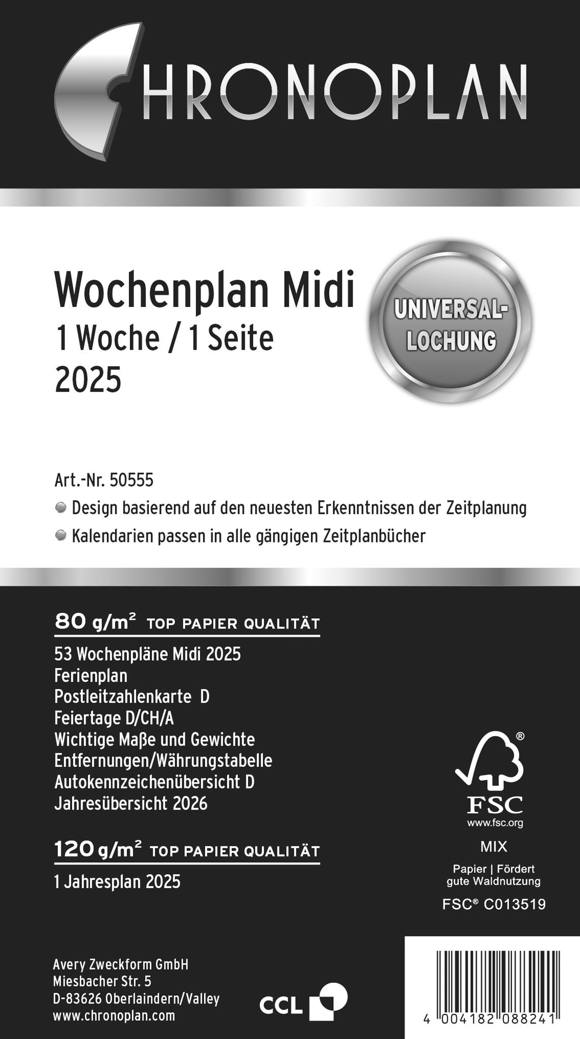 Wochenplan, Avery 50555
