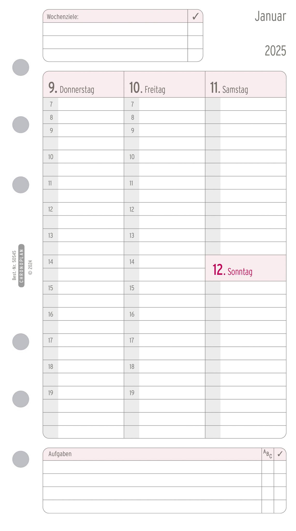 Wochenplan, Avery 50545