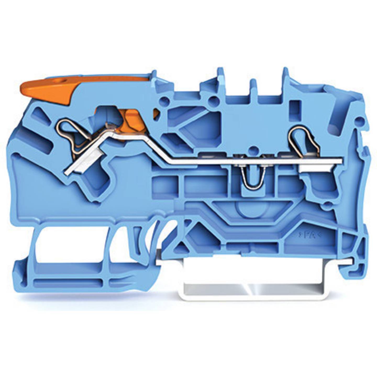 2-Leiter-Durchgangsklemme 2102-1204 mit Hebel und Push-in CAGE CLAMP 2,